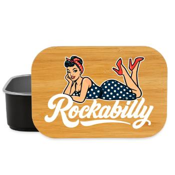 Rockabilly Pin-Up: Vintage Woman in Petticoat Dress - Lunch Box - black - Front