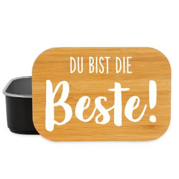 Du bist die Beste – Liebevolles Textdesign - Lunch Box - Schwarz - Vorne