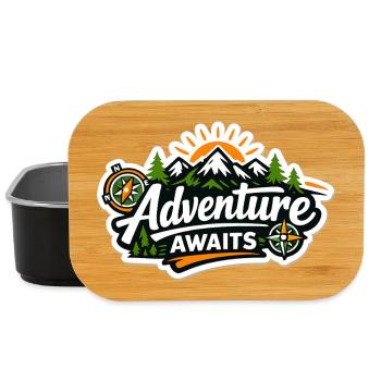 L’aventure attend – Boussole de la forêt de montagne - Boîte à goûter - noir - Devant