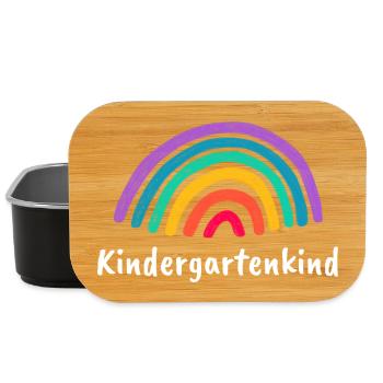 Kindergartenkind Regenbogen - Lunch Box - Schwarz - Vorne