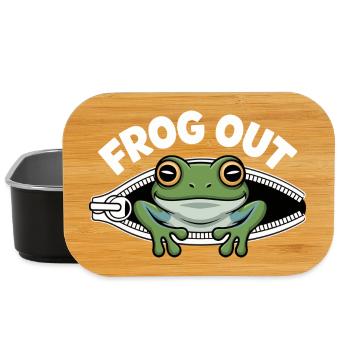 Une grenouille hors de la fermeture éclair - Boîte à goûter - noir - Devant
