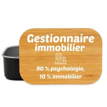 Gestionnaire immobilier 90% psychologie, 10% immo - Boîte à goûter - noir - Devant