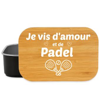 je vis d'amour et de padel - Boîte à goûter - noir - Devant