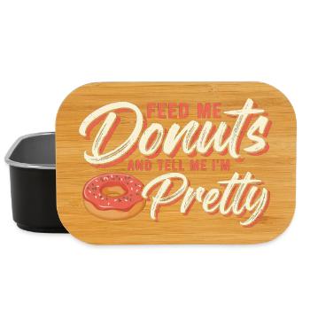 Donne-moi des donuts, dis-moi que je suis jolie - Boîte à goûter - noir - Devant