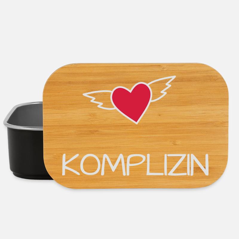 Komplizin der Braut Design fliegendes Herz - Lunch Box - Schwarz