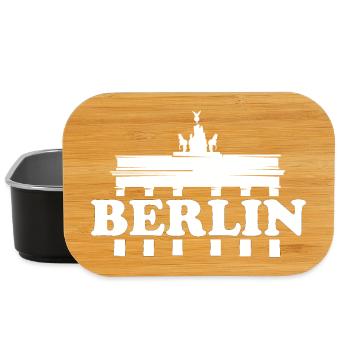 berlin tor brandenburg stadt city Stadt Logo icon - Lunch Box - Schwarz - Vorne