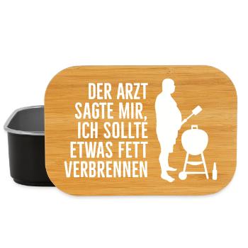 Barbecue BBQ Grill Doctor told me to burn some fat - Lunch Box - Schwarz - Vorne