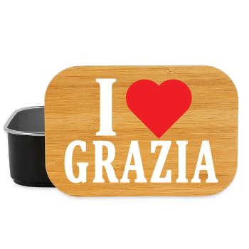 T-Shirt Ich liebe Grazia T-Shirt Geschenkidee - Lunch Box - Schwarz - Vorne