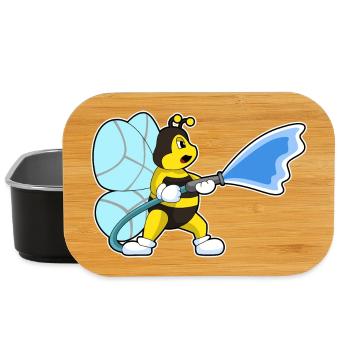 Bee Firefighter Fire Hose Fire Brigade - Lunch Box - black - Front
