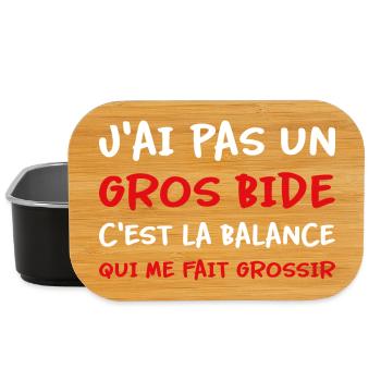 J’ai pas un gros bide la balance qui fait grossir - Boîte à goûter - noir - Devant