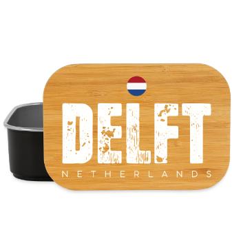 Delfter Wortmarke im Distressed-Ärger - Lunch Box - Schwarz - Vorne