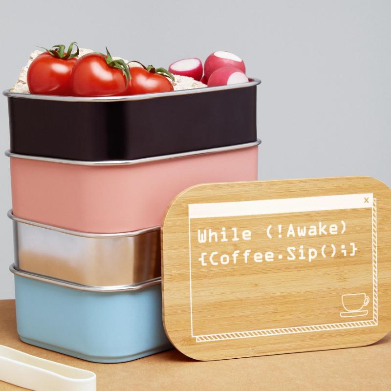Programmers generate code from coffee Lunch Box