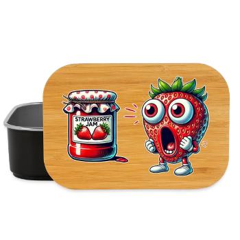 Design amusant de confiture de fraises - Boîte à goûter - noir - Devant