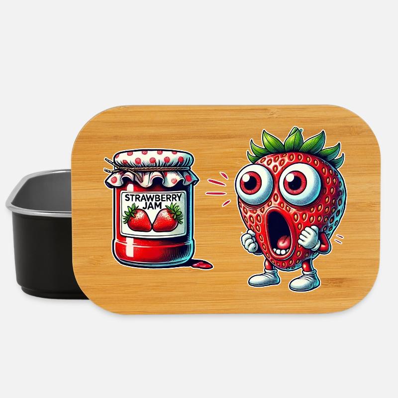Lustiges Erdbeere Marmeladen Design - Lunch Box - Schwarz