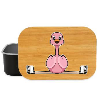 Flamingo Ice Skating Skates - Lunch Box - black - Front