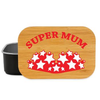 Super Maman - Fête des Mères - Boîte à goûter - noir - Devant