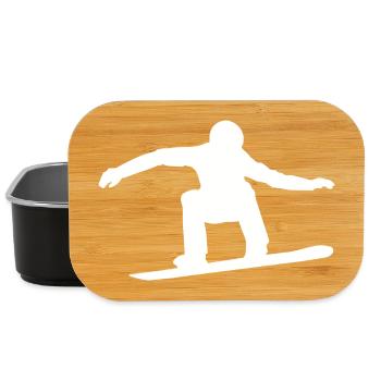 Silhouette de snowboarder Sport d’hiver Neige - Boîte à goûter - noir - Devant