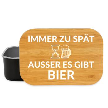 Always too late unless there is beer saying - Lunch Box - black - Front