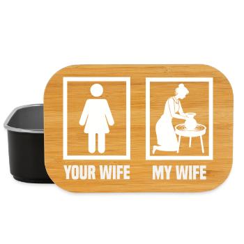 Your Wife My Wife Ceramics Humor - Lunch Box - black - Front