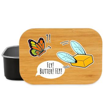 Fliegende Butter Schmetterling kuckt zu, Butterfly - Lunch Box - Schwarz - Vorne