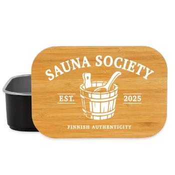 Sauna Society - Saunieren - Spruch - Lunch Box - Schwarz - Vorne