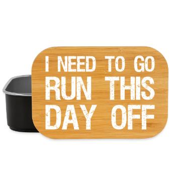 I need to go run this day off funny - Lunch Box - black - Front