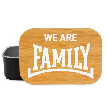 Nous sommes une famille (famille / parents / concave / blanc) - Boîte à goûter - noir - Devant