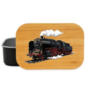 Dampflok Retro-Illustration - Lunch Box - Schwarz - Vorne