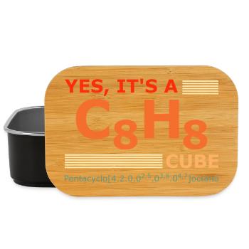 C8H8 Cubane – Yes it's a Cube retro Chemie - Lunch Box - Schwarz - Vorne