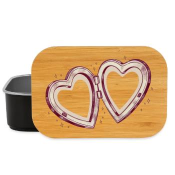 Double heart connection - Lunch Box - black - Front