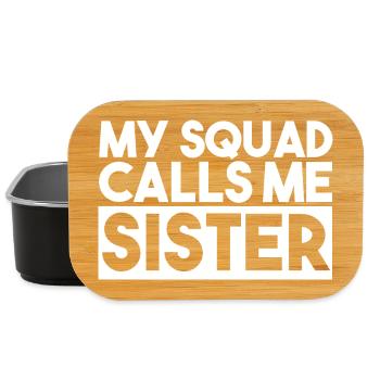 Mein Team nennt mich Schwester-Geschwistertypografie - Lunch Box - Schwarz - Vorne