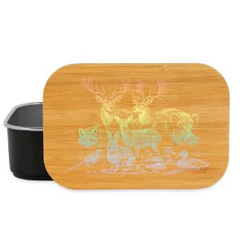 Rehherde im Regenbogen - Lunch Box - Schwarz - Vorne