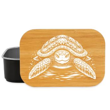 Tribal Turtle – Mystic Sea Motif - Lunch Box - black - Front
