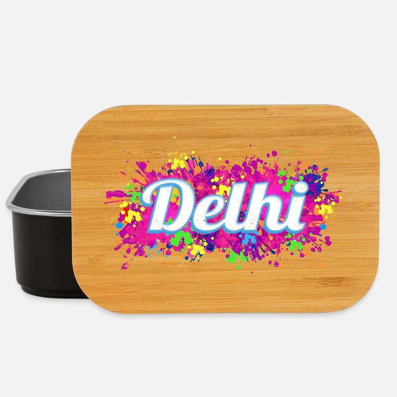 Souvenir de design aux couleurs colorées de Delhi en Inde - Boîte à goûter - noir