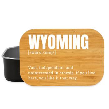 Wyoming Bold Terrain Typography - Lunch Box - black - Front