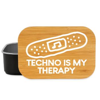 Techno is my Therapy Pflaster - Lunch Box - Schwarz - Vorne