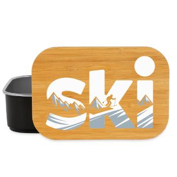 Ski Bergpanorama Typo Design - Lunch Box - Schwarz - Vorne