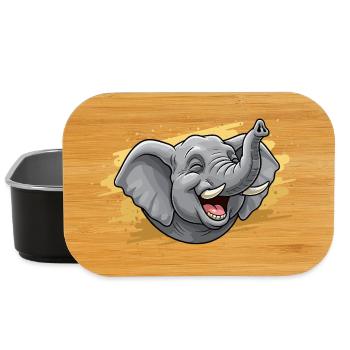 Lachender Elefantenkopf Comic - Lunch Box - Schwarz - Vorne