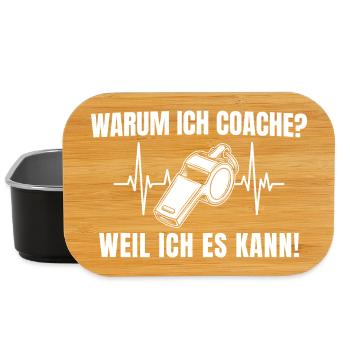 Warum ich coache? Weil ich es kann Fußballtrainer - Lunch Box - Schwarz - Vorne