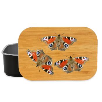 Papillons œil de paon en amour Œil de paon - Boîte à goûter - noir - Devant