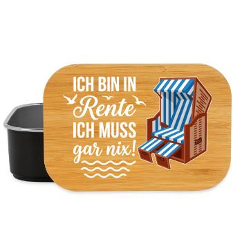 Ich bin in Rente ich muss gar nix mit Strandkorb  - Lunch Box - Schwarz - Vorne