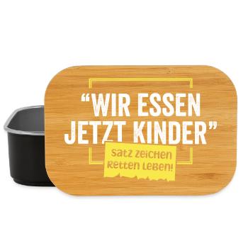 Wir essen jetzt Kinder – Satzzeichen retten Leben  - Lunch Box - Schwarz - Vorne
