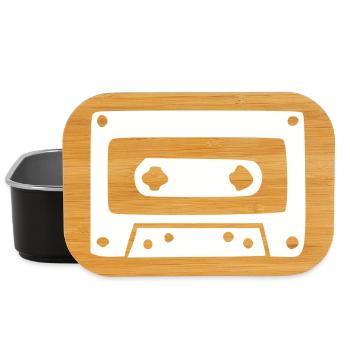 Cadeau vintage cassette rétro des années 80 et 90 - Boîte à goûter - noir - Devant