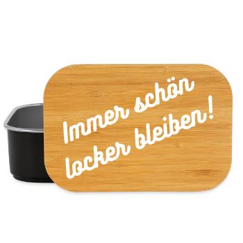 HN Toujours Rire Eh bien Rester Design d’autocollants - Boîte à goûter - noir - Devant