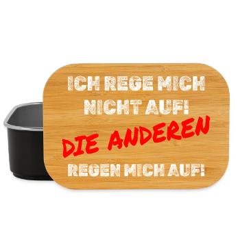 Aufregen Spruch - Lunch Box - Schwarz - Vorne