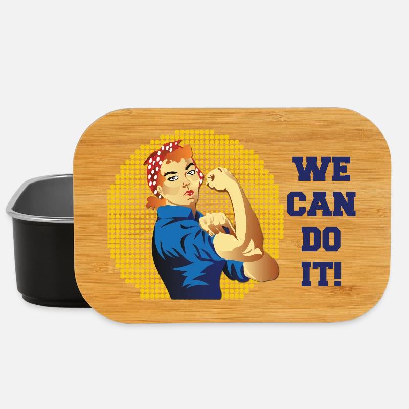 Rosie Kraft: We Can Do It Halftone - Lunch Box - black