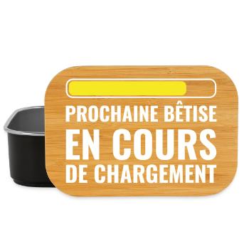 Bêtise chargement cadeau humour  - Boîte à goûter - noir - Devant