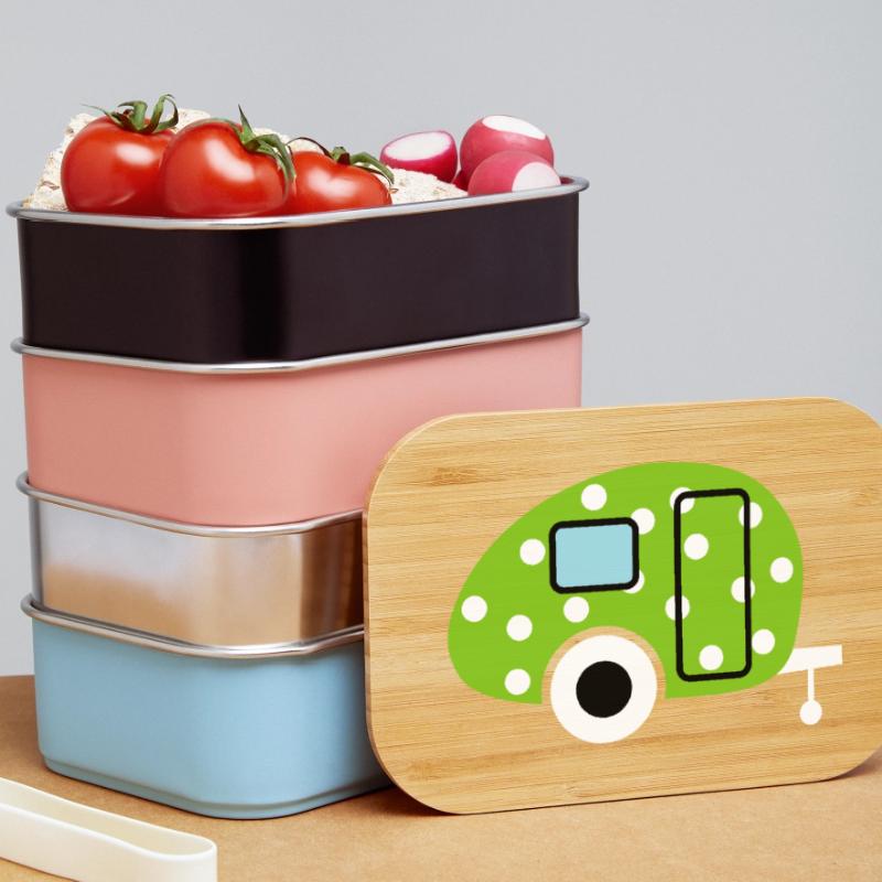 Caravan Caravan Green Dots Camping Easter Egg Lunch Box