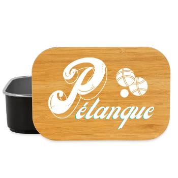 pétanque, fan de pétanque, bouliste - Boîte à goûter - noir - Devant