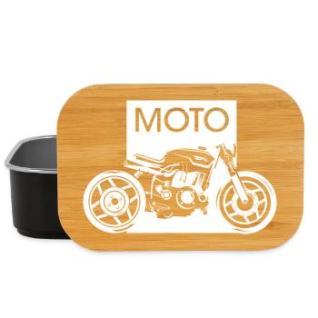 Moto Graphic Garage Custom Workshop Biker Motorcycle - Lunch Box - black - Front